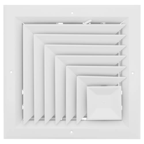 Main product image of 10" x 10" (Wall Opening Size) White Ceiling Diffuser (A505MS Series)