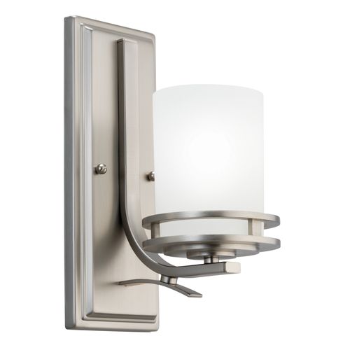 Main product image of Hendrik 12" 1 Light Wall Sconce w/ Satin Etched Cased Opal Glass (Brushed Nickel)