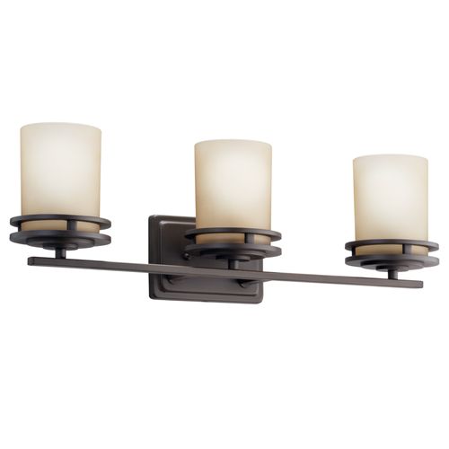 Main product image of Hendrik 24" 3 Light Vanity Light w/ Light Umber Etched Glass (Olde Bronze)