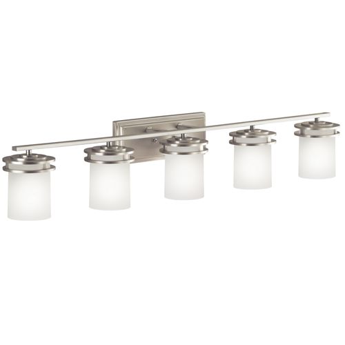 Main product image of Hendrik 43" 5 Light Vanity Light w/ Satin Etched Cased Opal (Brushed Nickel)