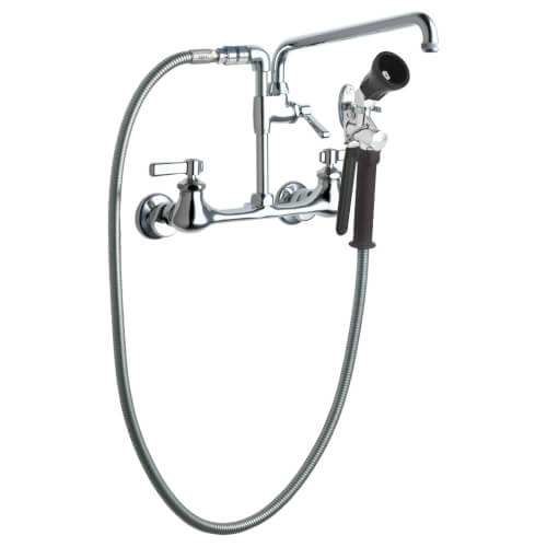 Main product image of 12" Wall-Mounted Pre-Rinse Faucet w/ Adjustable Centers, 509-GVBL12XKCAB