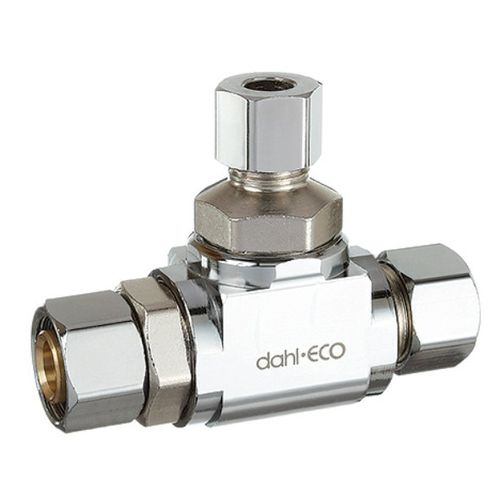 Main product image of 3/8" OD Fem. Comp x 3/8" OD Comp x 1/4" OD Comp Retrofit Tee, Lead Free (Chrome)