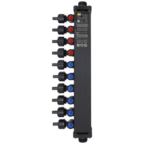Main product image of 1/2", 10 Port Zero Lead PolyAlloy PEX Crimp Dual Temperature MiniBloc (4 hot, 6 cold)