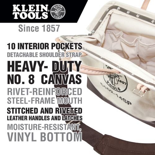 Main product image of 14" Canvas Deluxe Tool Bag, 10 Pockets