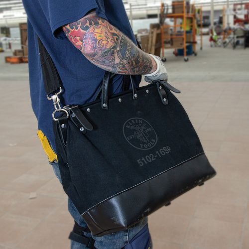 Main product image of 16" Black Canvas Deluxe Tool Bag, 13 Pockets