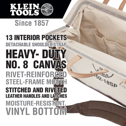 Main product image of 18" Canvas Deluxe Tool Bag, 13 Pockets