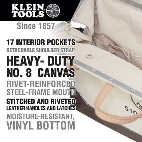 Main product image of 24" Canvas Deluxe Tool Bag, 17 Pockets