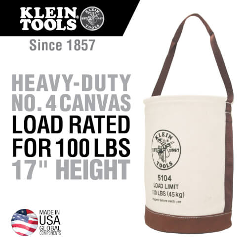 Main product image of 12" Canvas Bucket with Leather Bottom