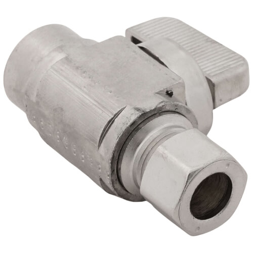 Main product image of 1/2" Female Solder x 3/8" OD Compression Straight Stop Valve, Lead Free (Chrome Plated Brass)
