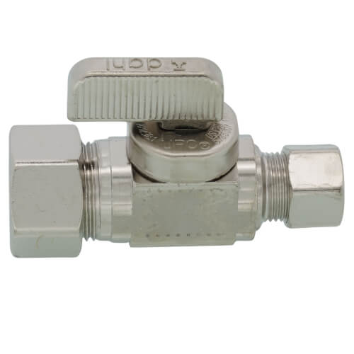 Main product image of 1/2" Nom Comp (5/8" OD) x 3/8" OD Comp Straight Supply Stop, Lead Free (Chrome Plated)