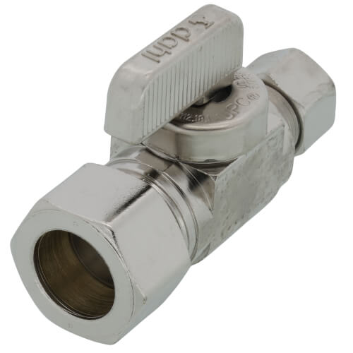 Main product image of 1/2" Nom Comp (5/8" OD) x 3/8" OD Comp Straight Supply Stop, Lead Free (Chrome Plated)
