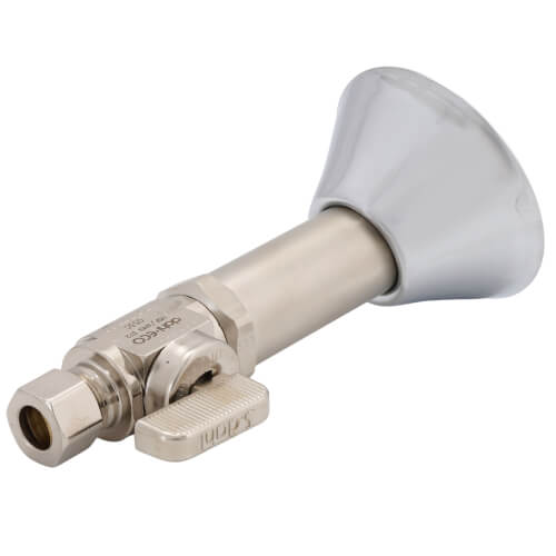 Main product image of 1/2" Nom Comp. (5/8" OD) x 3/8" OD Compression Straight Finishing Valve w/ 2-1/2" Ext., Lead Free (Chrome)