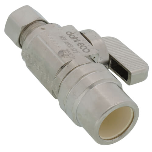 Main product image of 1/2" Female CPVC x 3/8" OD Comp Straight Supply Stop, Lead Free (Chrome Plated)