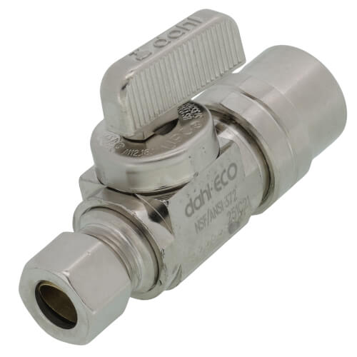 Main product image of 1/2" Female CPVC x 3/8" OD Comp Straight Supply Stop, Lead Free (Chrome Plated)