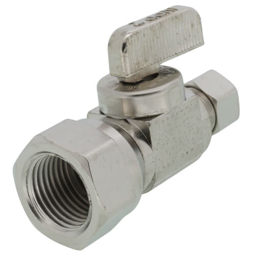 Main product image of 1/2" FIP x 3/8" OD Compression Straight Stop Valve, Lead Free (Chrome Plated)