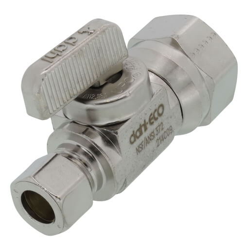 Main product image of 1/2" FIP x 3/8" OD Compression Straight Stop Valve, Lead Free (Chrome Plated)