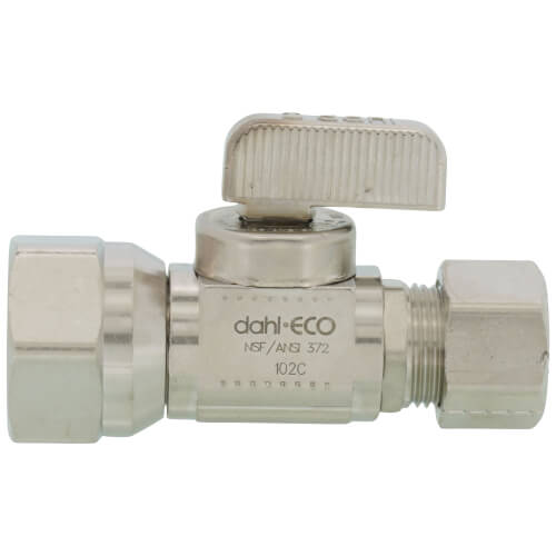Main product image of 1/2" FIP x 1/2" OD Compression Straight Stop Valve, Lead Free (Chrome Plated)