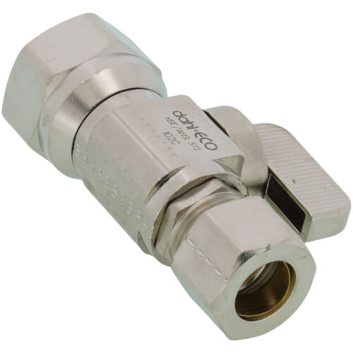 Main product image of 1/2" FIP x 1/2" OD Compression Straight Stop Valve, Lead Free (Chrome Plated)