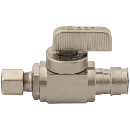 Main product image of 1/2" Expansion PEX x 1/4 OD Comp Straight Stop Valve, Lead Free (Chrome Plated)