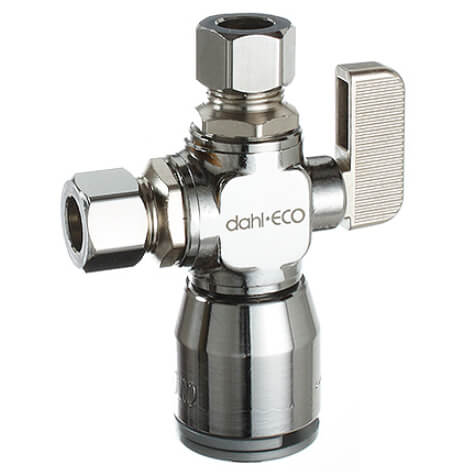 Main product image of 1/2" QUICK-GRIP x 3/8" OD Comp x 3/8" OD Comp Straight Dual Outlet Valve, Lead Free (Chrome Plated)