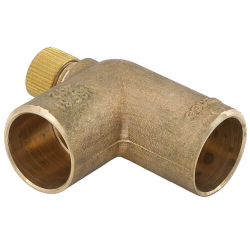 Main product image of 1/2" Cast Brass 90° Elbow w/ Drain (Lead Free)