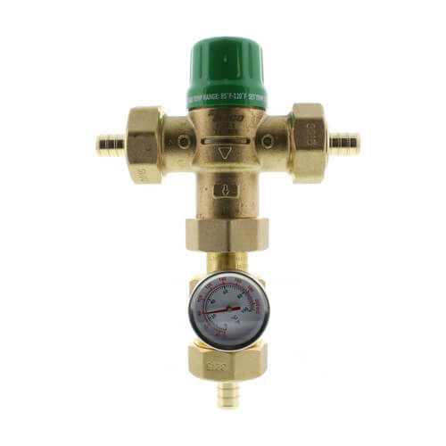 Main product image of 1/2" PEX Union 5122 Mixing Valve w/ Gauge (Low Lead)