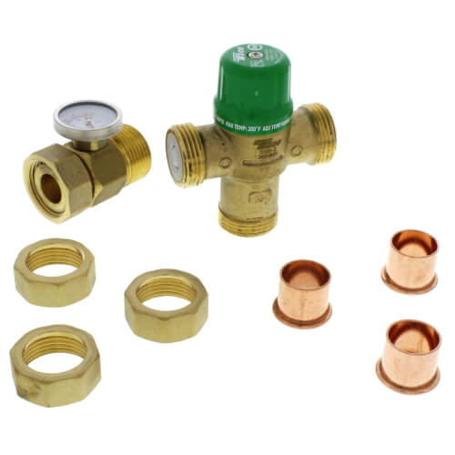Main product image of 3/4" Sweat Union 5123 Mixing Valve w/ Gauge (Low Lead)