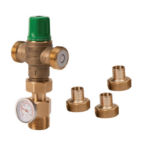 Main product image of 1" PEX Union 5124 Mixing Valve w/ Gauge (Low Lead)