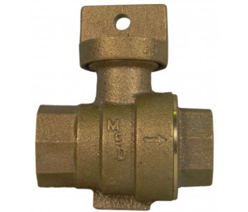 Main product image of 76001 1-1/2" FNPT Stop & Drain Straight Ball Valve Curb Stop (No-Lead Brass)