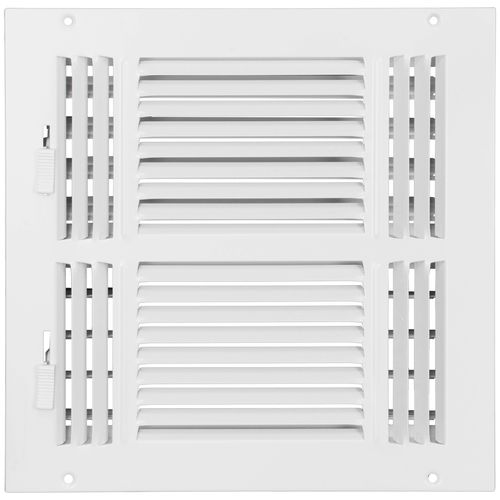 Main product image of 10" x 10-1/2" Fin Steel Register 3-way (White)