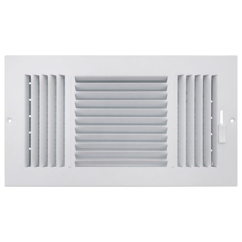 Main product image of 12" x 6-1/2" Fin Steel Register 3-way (White)