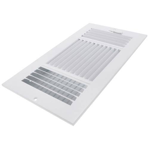 Main product image of 12" x 6-1/2" Fin Steel Register 3-way (White)