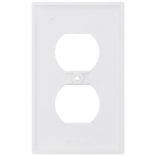 Main product image of 1-Gang Duplex Receptacle Wall Plate, Standard Size, Nylon - White