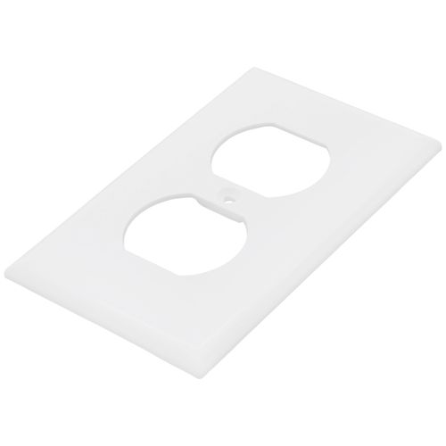 Main product image of 1-Gang Duplex Receptacle Wall Plate, Standard Size, Nylon - White