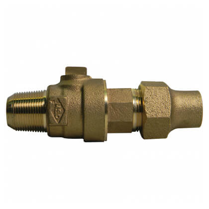 74701B 2" AWWA x Flare Ball-Style Corporation Stop (Lead-Free)