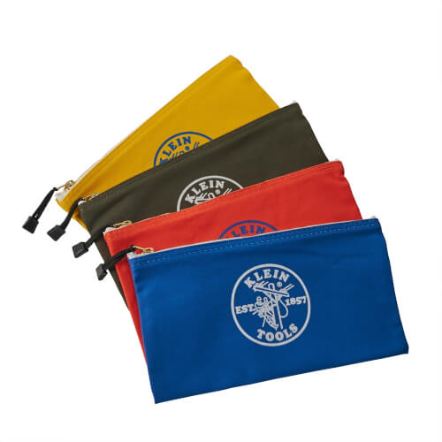 Main product image of 4-Pack Canvas Tool Pouch Zipper Bags Olive/Orange/Blue/Yellow