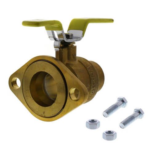 Main product image of 1-1/4" Swt Full Port Brass Uni-Flange Isolator Ball Valve w/ Detachable Rotating Flange