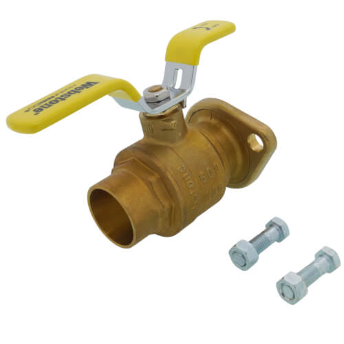Main product image of 1-1/2" Sweat Full Port Brass Uni-Flange Isolator Ball Valve w/ Detachable Rotating Flange