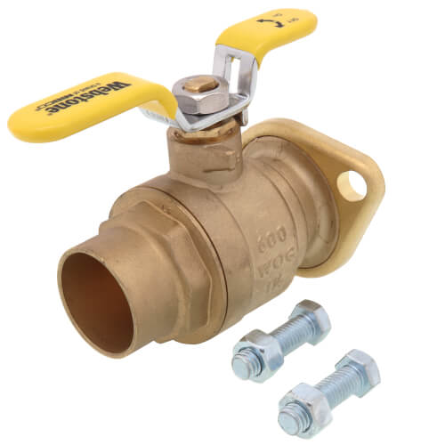 Main product image of 1-1/2" Sweat Full Port Brass Uni-Flange Isolator Ball Valve w/ Detachable Rotating Flange, LF