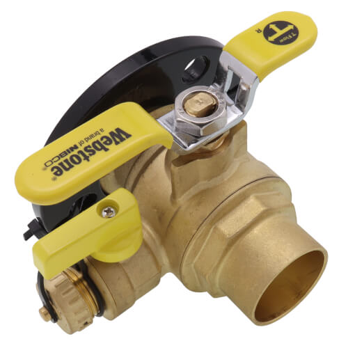 Main product image of 1-1/2" Sweat Full Port Brass Uni-Flange Isolator Ball Valve w/ Detachable Rotating Flange and Drain
