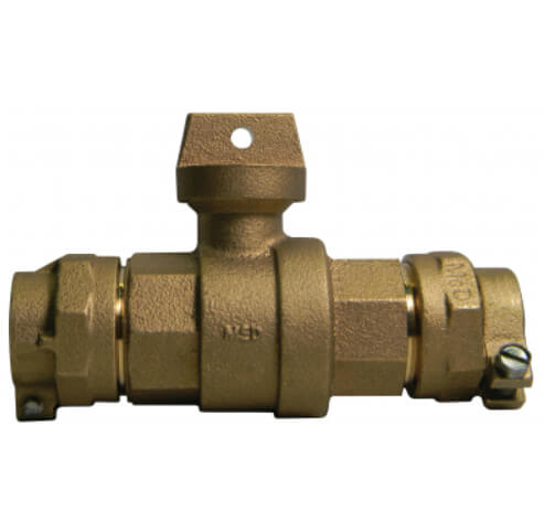 Main product image of 76100-22-33 3/4" PEP Straight Ball Valve Curb Stop (No-Lead Brass)