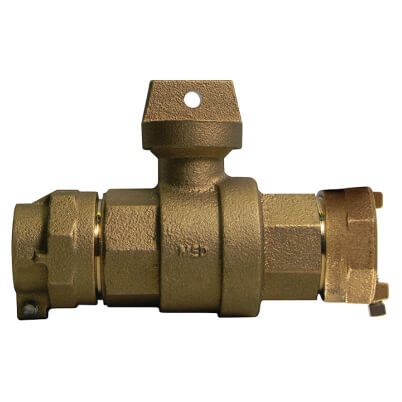 Main product image of 76100-22-55 1" CTS x IP Straight Ball Valve Curb Stop (No-Lead Brass)