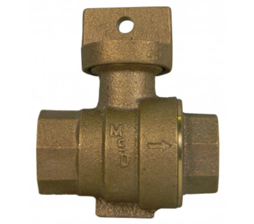 Main product image of 76001 1-1/4" FNPT Stop & Drain Straight Ball Valve Curb Stop (No-Lead Brass)