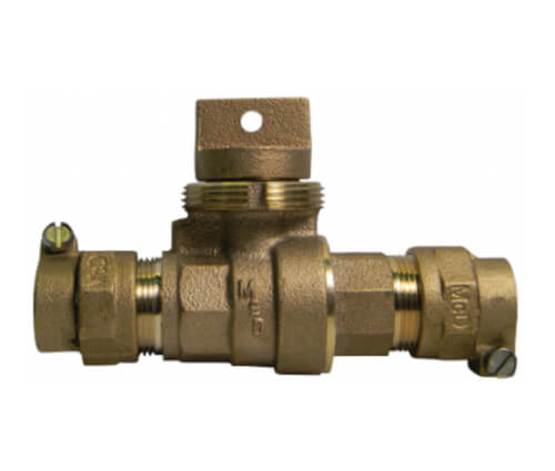 Main product image of 76104-33 1" PEP Straight Ball Valve Curb Stop, Minneapolis Pattern Body (No-Lead Brass)