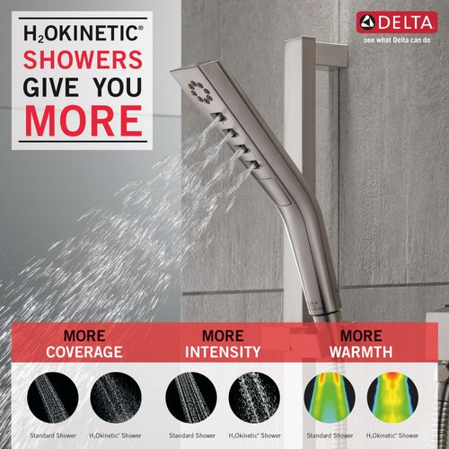 Main product image of H2OKinetic 3-Setting Slide Bar Hand Shower, 1.75 GPM (Stainless), 51799-SS
