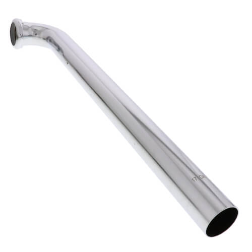 Main product image of 1-1/2" x 18" Chrome Plated Brass Slip Joint Waste Bend, 17 GA w/ Nuts and Washers
