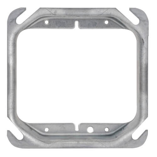 Main product image of 4" Two-Gang Steel Square Device Cover - 1-1/4" Raised