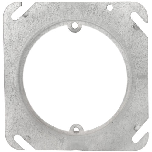Main product image of 4" Steel Square Device Cover, Center Blanked w/ Tapped Ears - 1-1/4" Raised