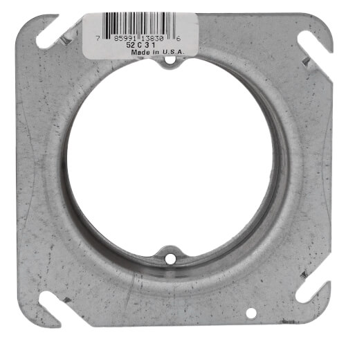 Main product image of 4" Steel Square Device Cover, Center Blanked w/ Tapped Ears - 1" Raised
