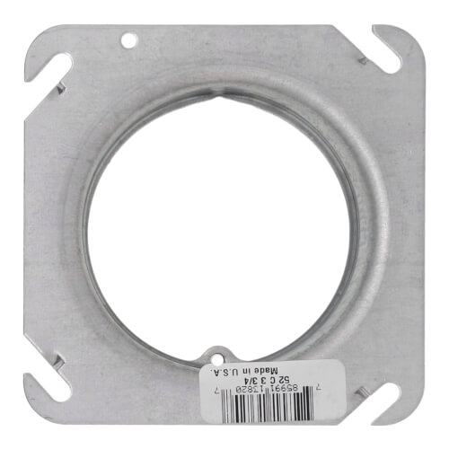 Main product image of 4" Steel Square Device Cover, Center Blanked w/ Tapped Ears - 3/4" Raised